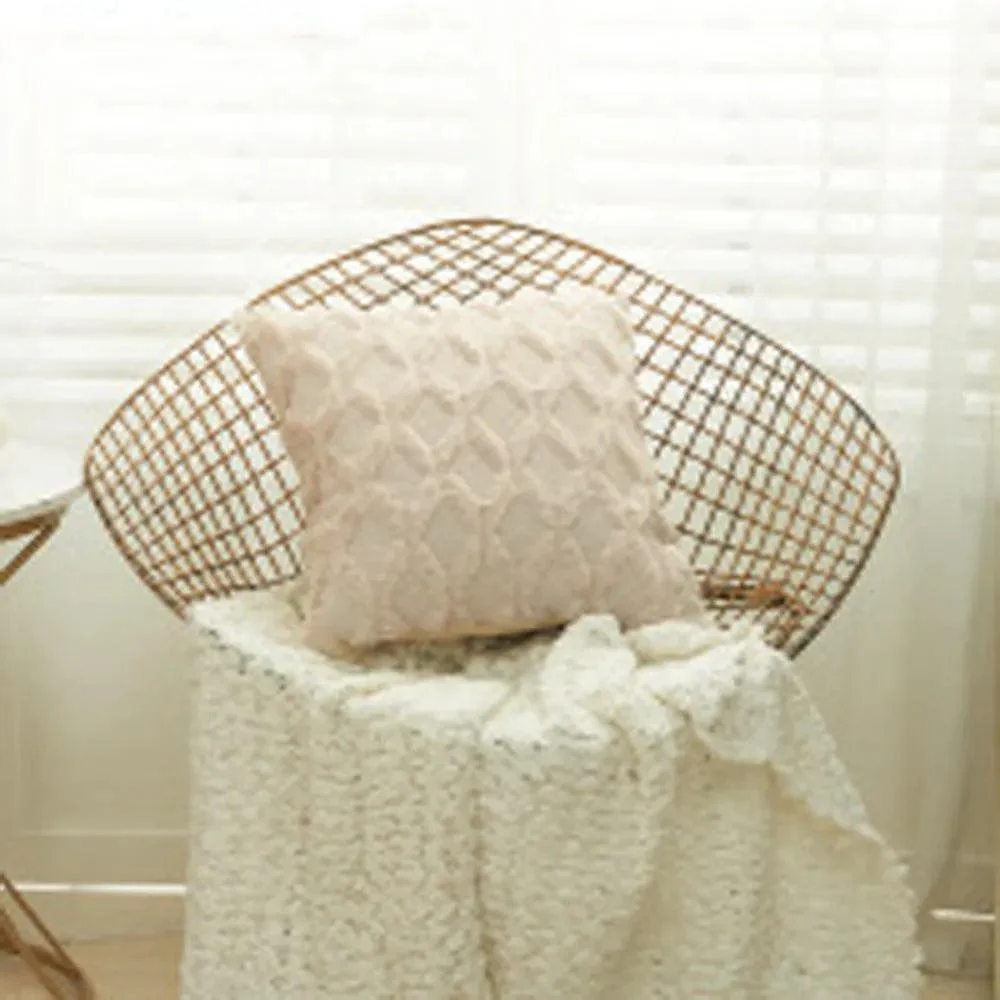 Embroidery Flush Block Diamond Cushion Cover -  - #tag1#