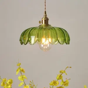 Emerald Retro Pendant Lamp Green Glass Shade