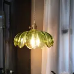 Emerald Retro Pendant Lamp Green Glass Shade tag1