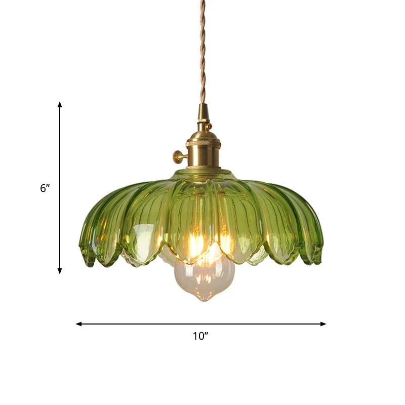 Emerald Retro Pendant Lamp Green Glass Shade -  - #tag1#