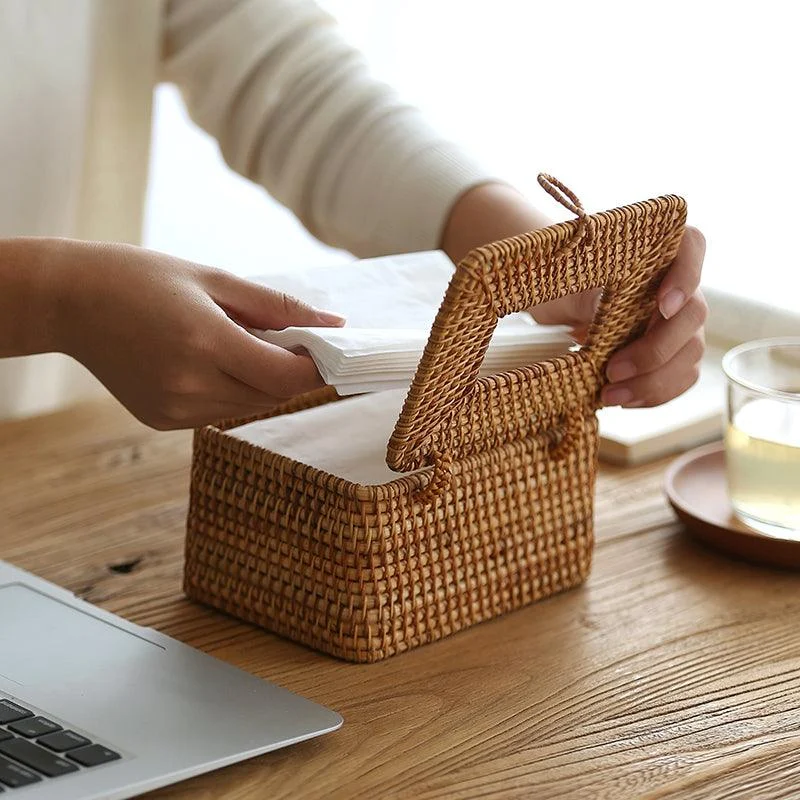 Emly Rattan Tissue Box -  - #tag1#
