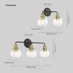 Emma Sleek LED Indoor Wall Lamp Black Glass Kitchen Living Room tag1