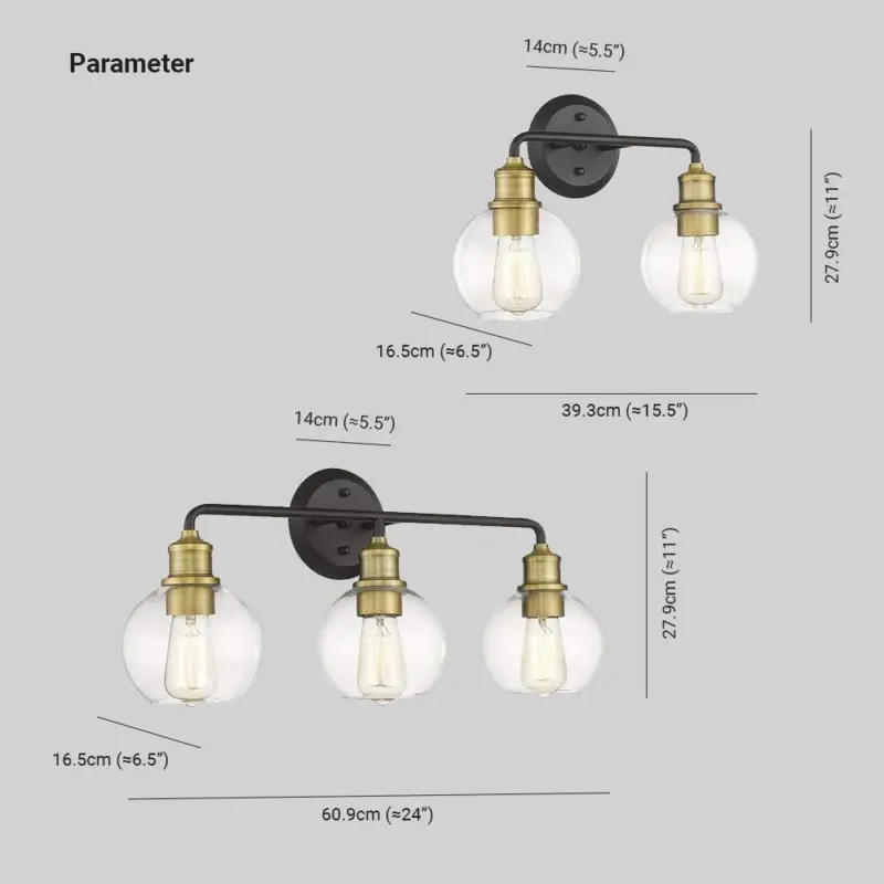 Emma Sleek LED Indoor Wall Lamp Black Glass Kitchen Living Room tag1