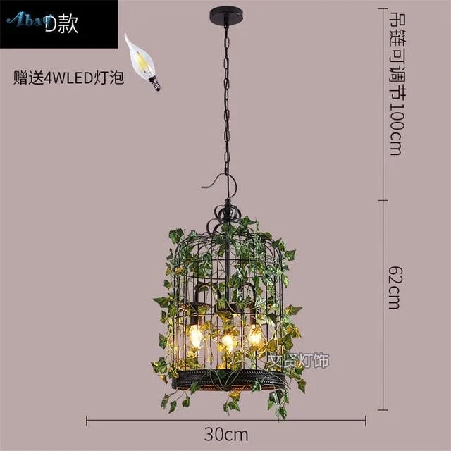 Emory - Vintage Industrial Bird Cage Hanging Lamp -  - #tag1#