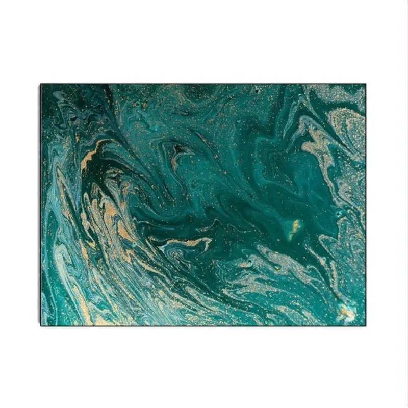 Emulate the Majesty of the Ocean with Abstract Green Ocean Area Rug Rectangle