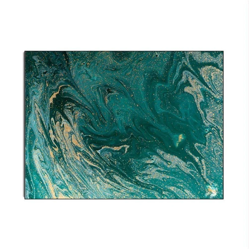 Emulate the Majesty of the Ocean with Abstract Green Ocean Area Rug - Rectangle -