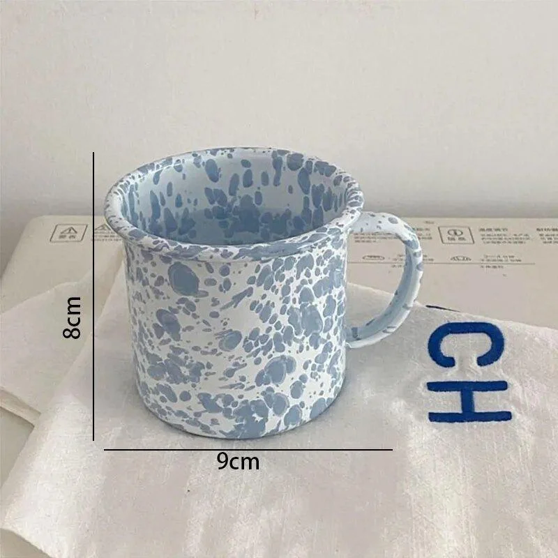 Enamel Splash Ink Print Plate + Bowl Dinner Set -  - #tag1#
