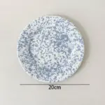 Enamel Splash Ink Print Plate Bowl Dinner Set tag1