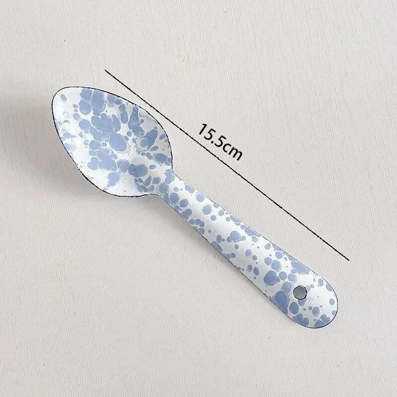Enamel Splash Ink Print Plate + Bowl Dinner Set -  - #tag1#