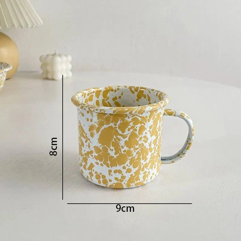Enamel Splash Ink Print Plate + Bowl Dinner Set -  - #tag1#