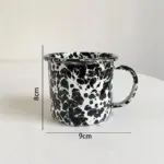 Enamel Splash Ink Print Plate Bowl Dinner Set tag1