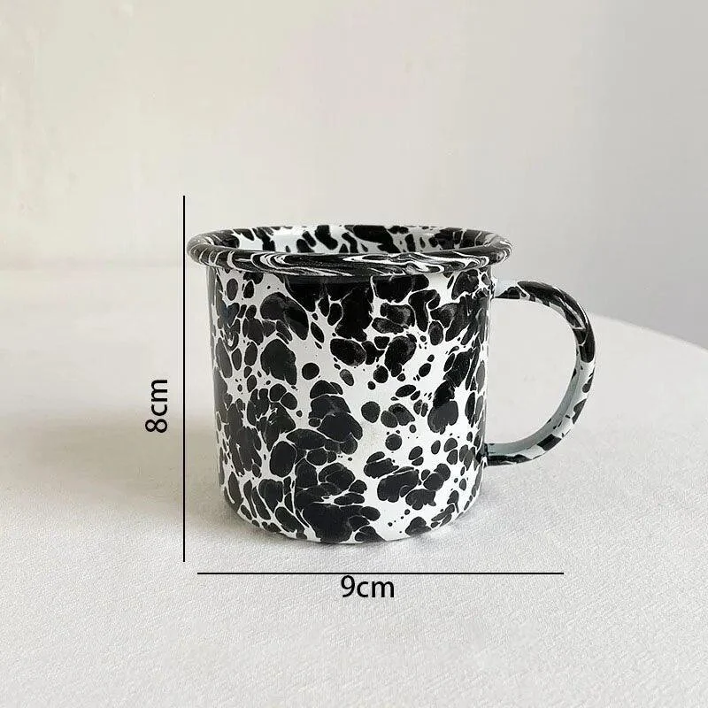 Enamel Splash Ink Print Plate + Bowl Dinner Set -  - #tag1#