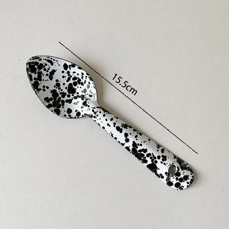 Enamel Splash Ink Print Plate + Bowl Dinner Set -  - #tag1#