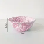 Enamel Splash Ink Print Plate Bowl Dinner Set tag1