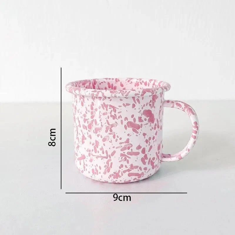 Enamel Splash Ink Print Plate + Bowl Dinner Set -  - #tag1#