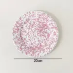 Enamel Splash Ink Print Plate Bowl Dinner Set tag1