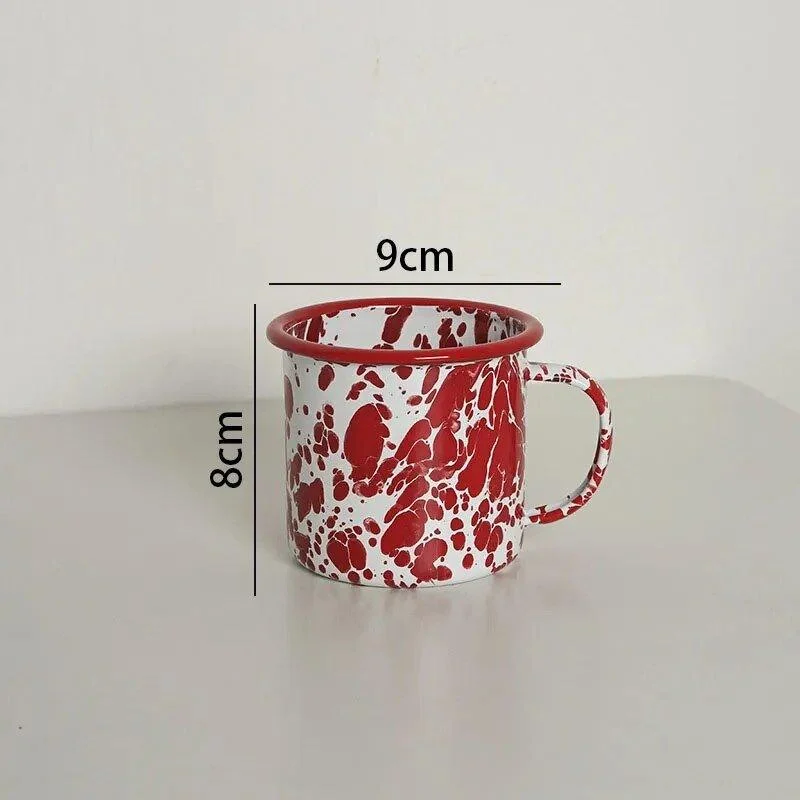 Enamel Splash Ink Print Plate + Bowl Dinner Set -  - #tag1#