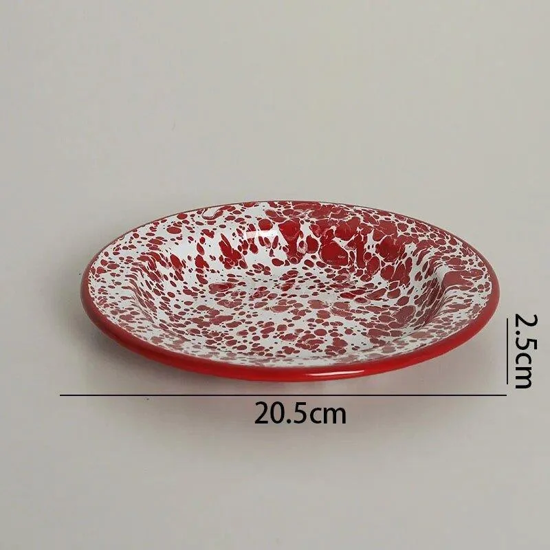 Enamel Splash Ink Print Plate + Bowl Dinner Set -  - #tag1#