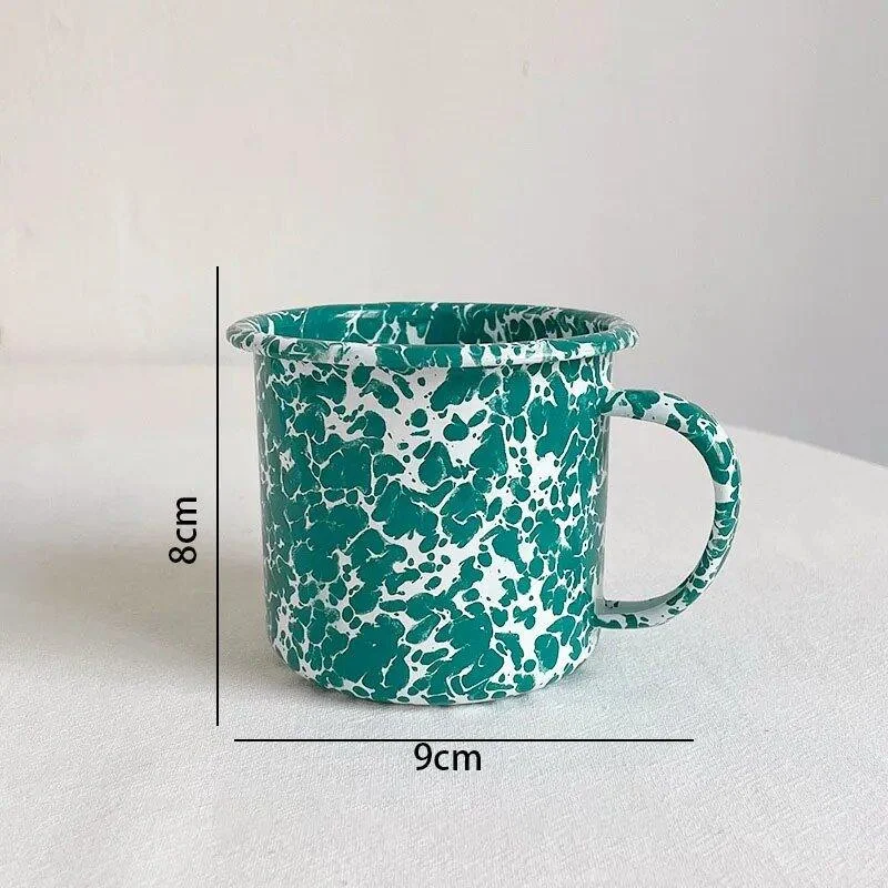 Enamel Splash Ink Print Plate + Bowl Dinner Set -  - #tag1#