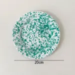 Enamel Splash Ink Print Plate Bowl Dinner Set tag1