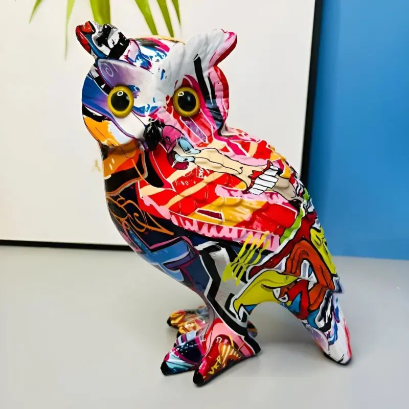 Enchanting Owl Artistic handicraft made from resin for stylish living spaces tag1