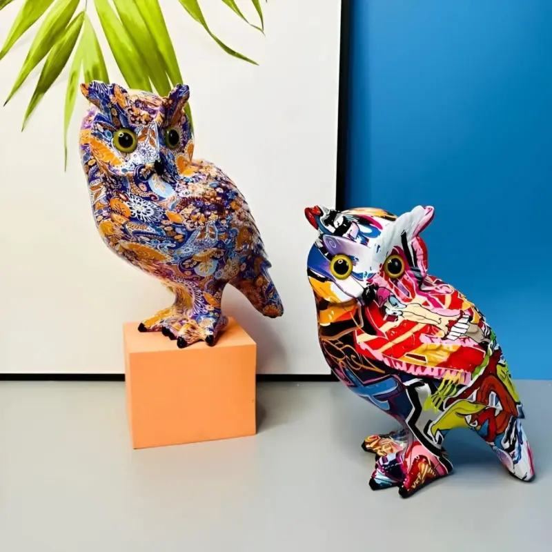 Enchanting Owl Artistic handicraft made from resin for stylish living spaces tag1