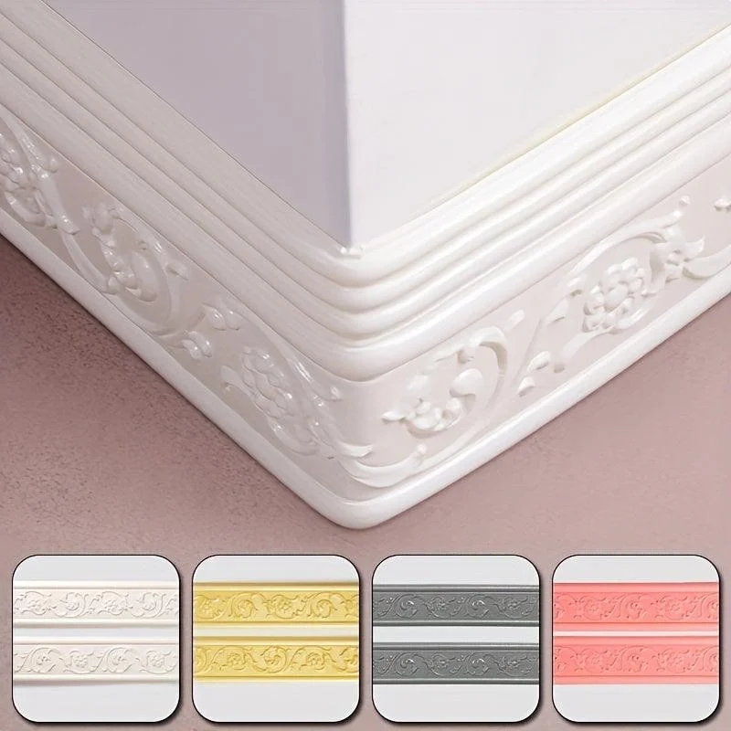 Enhance Your Walls with 3D Foam Wall Skirting Line - Waterproof and Decorative Sticker Border -  - #tag1#
