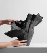 Enigmatic Obsidian Sculptural Vase Handcrafted Modern Art Decor 44cm tag1