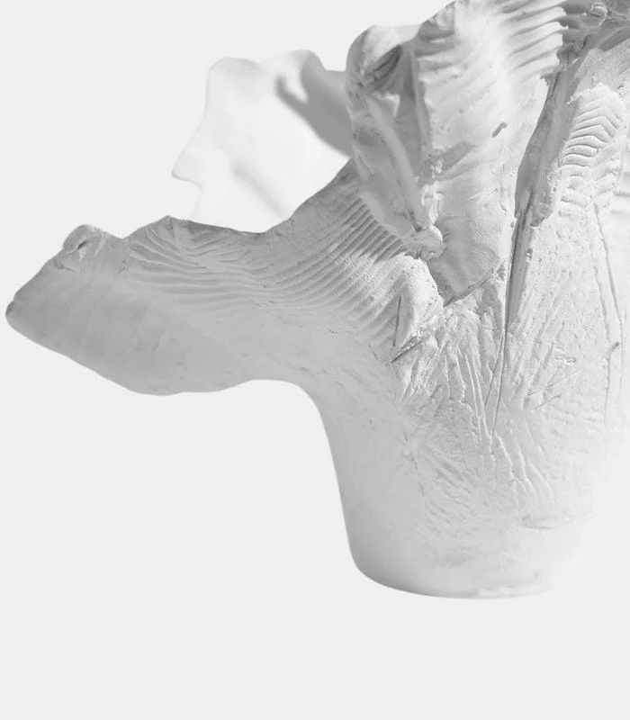 Enigmatic White Sculptural Vase - Handcrafted Modern Art Décor (44cm) -  - #tag1#