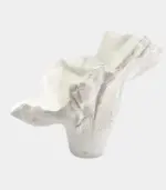 Enigmatic White Sculptural Vase Handcrafted Modern Art Decor 44cm tag1
