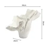 Enigmatic White Sculptural Vase Handcrafted Modern Art Decor 44cm tag1
