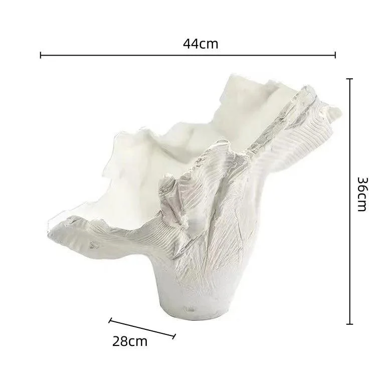 Enigmatic White Sculptural Vase - Handcrafted Modern Art Décor (44cm) -  - #tag1#