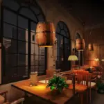 Erato Hanging Wooden Wine Barrel Light tag1