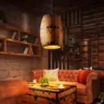 Erato Hanging Wooden Wine Barrel Light tag1