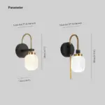 Eryn Modern LED Wall Lamp Black Gold Metal tag1