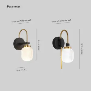 Eryn Modern LED Wall Lamp - Black-Gold - Metal