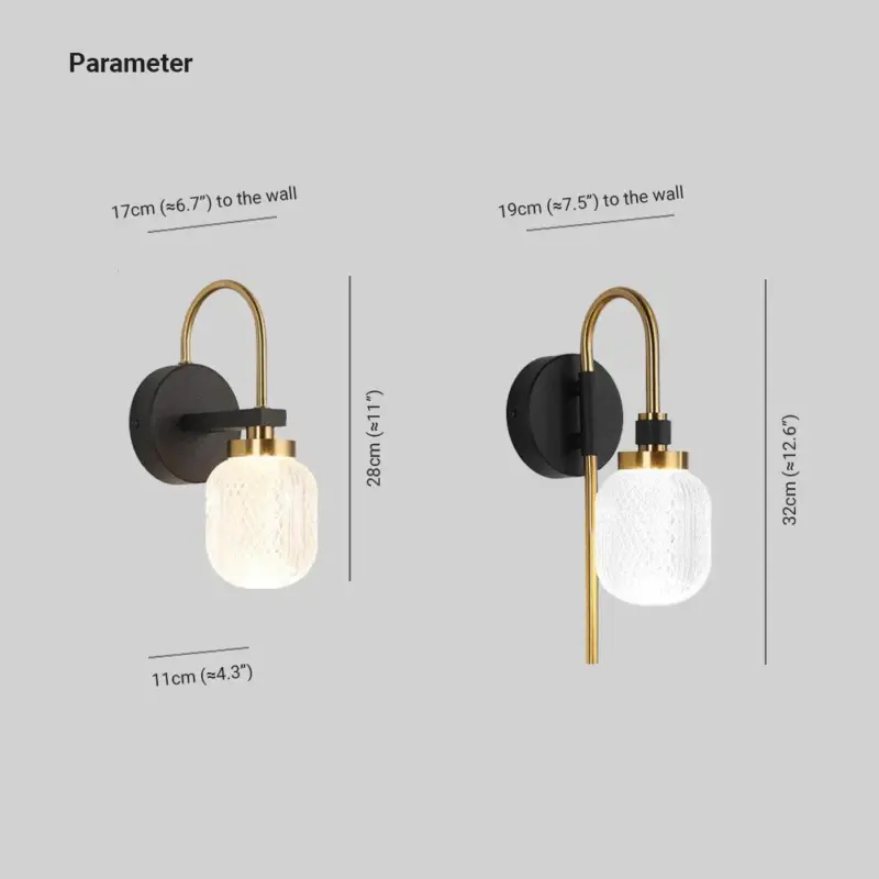 Eryn Modern LED Wall Lamp Black Gold Metal tag1