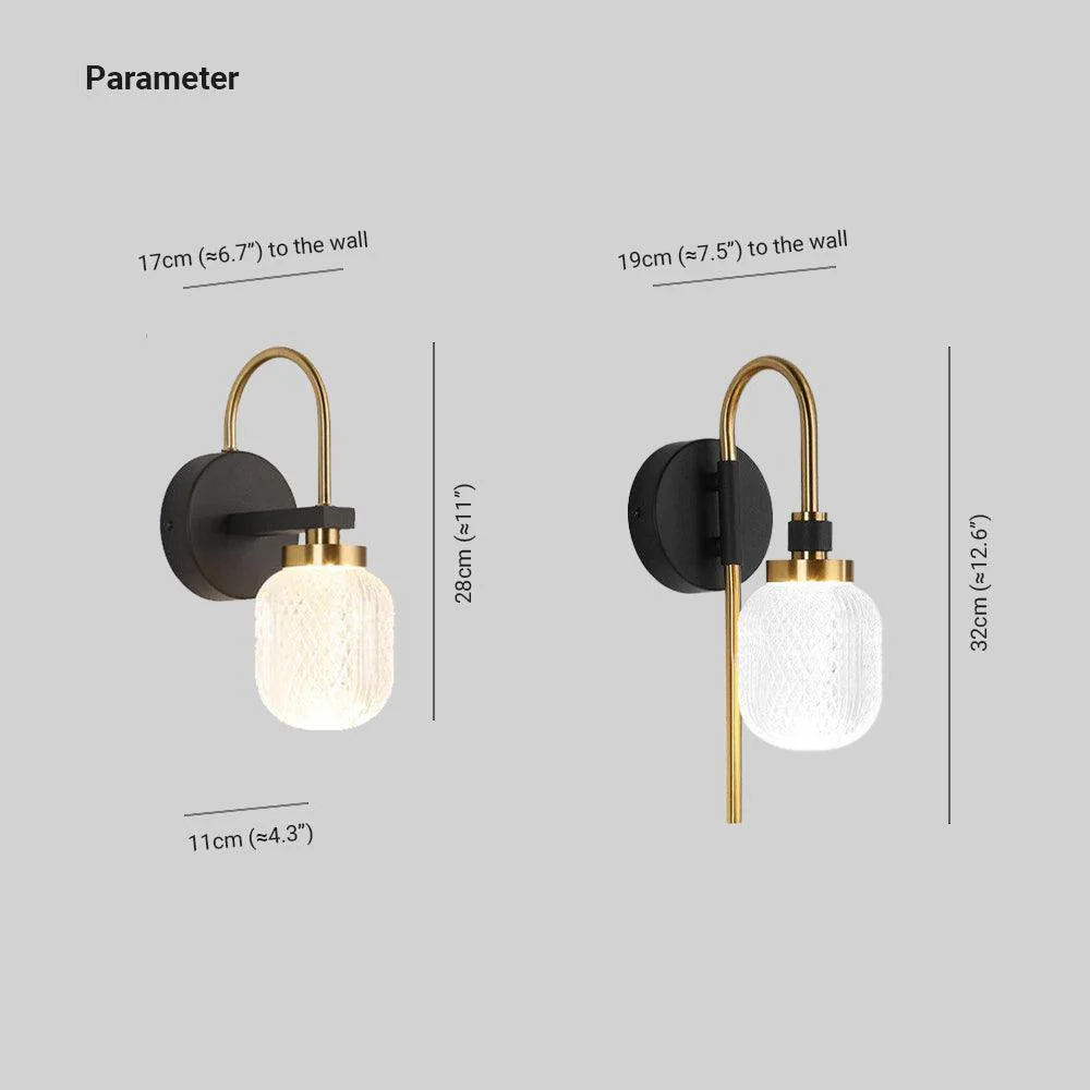 Eryn Modern LED Wall Lamp - Black-Gold - Metal -  - #tag1#