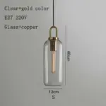 Europe Lighting Led Pendant Smoke Grey Glass Hanging Lamp Bedroom
