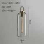 Europe Lighting Led Pendant Smoke Grey Glass Hanging Lamp Bedroom