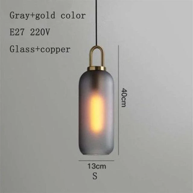 Europe Lighting Led Pendant Smoke Grey Glass Hanging Lamp Bedroom -