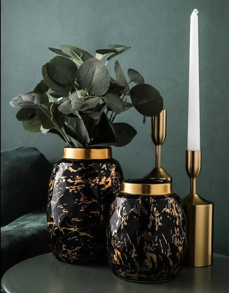 European Gilded Ceramic Vase Marble Pattern Countertop Living Room Furnishings Flower Arrangement Fresh Flowers Hydroponic Vase 693cd3ee 8beb 438d b3dd b5008f1fa6c9