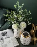 European Gilded Ceramic Vase Marble Pattern Countertop Living Room Furnishings Flower Arrangement Fresh Flowers Hydroponic Vase 9afc43c8 d310 43eb aa77 8ab2418f4dce