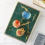 European Style Marble Storage Tray Luxury Ceramic Dessert Table with Metal Shelf Tea Cup Food Jewelry e0954a63 47dd 4979 b763 4491e8de60e1