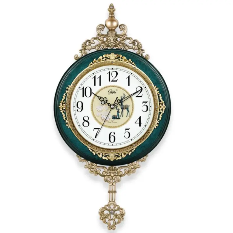 European Style Retro Wall Clock Watch Living Room Mute Pendulum Clock Elegant Taste Family Gift Art 94c2e511 6b16 46a3 864b 8aaaccc3303a