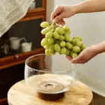 European Glass and Wooden Fruit Bowl