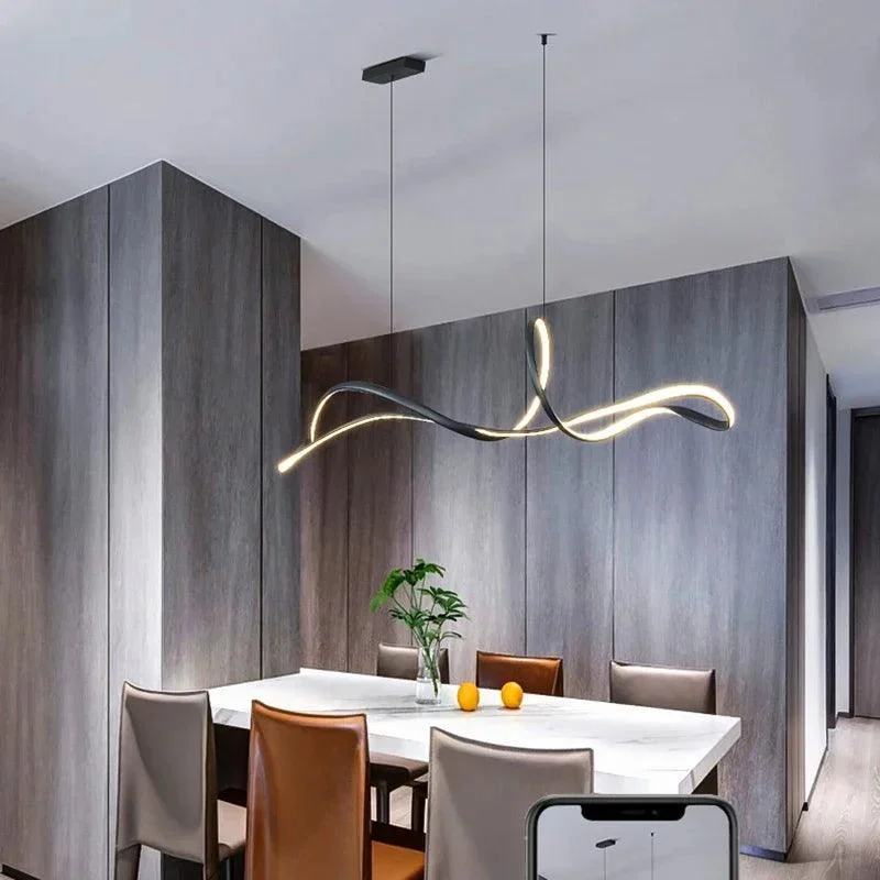 European Minimalist Black Pendant Lighting for Table Office Dining Room -