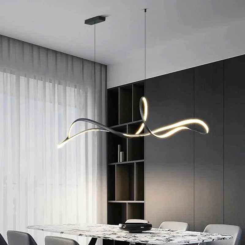 European Minimalist Black Pendant Lighting for Table Office Dining Room -