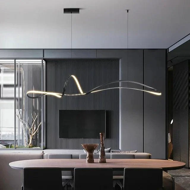 European Minimalist Black Pendant Lighting for Table Office Dining Room -