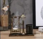 European Retro Hourglass Night Light Sandy Sculptures and Statues